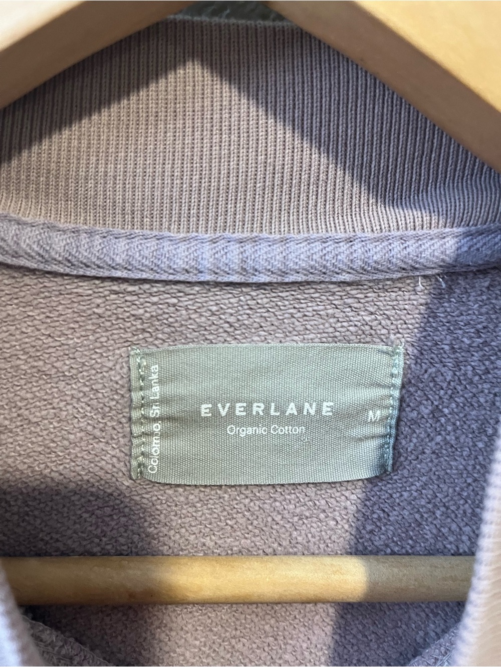 Everlane 100% Organic Cotton Cropped Crewneck Sweater Mauve Purple Size Medium - Picture 5 of 9